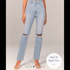 Abercrombie & Fitch Ultra High Rise Ankle Straight Jeans